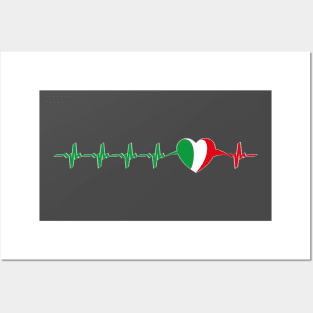 Italian heartbeat flag Posters and Art